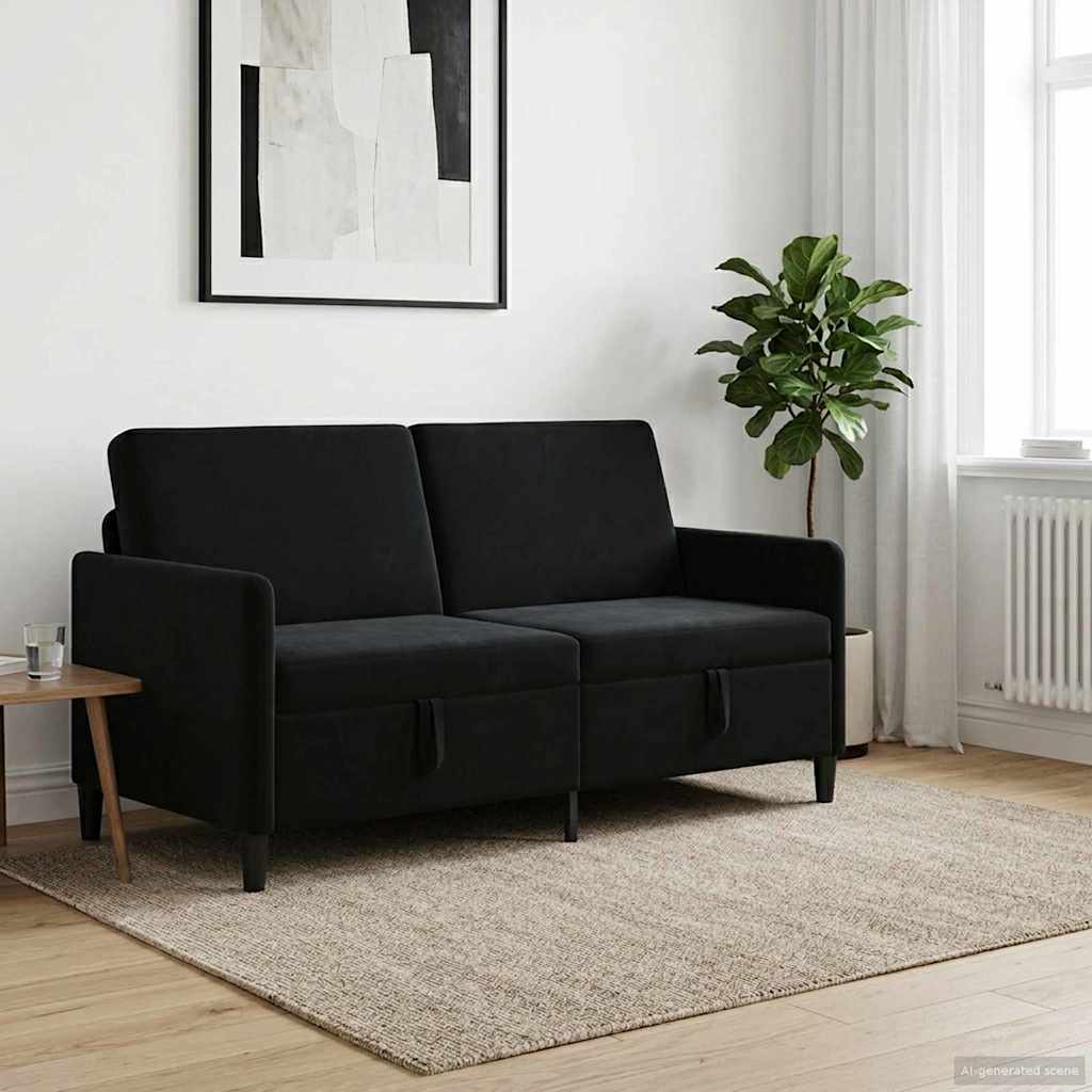 vidaXL Sofa cu Spațiu de Depozitare Negru 172 x 78 x 87 cm Poliester