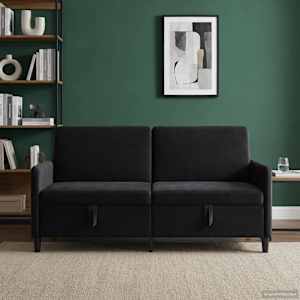 Sofa s úložným prostorem Černá 172 x 78 x 87 cm Polyester - obrázek 3