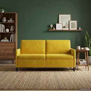 Sofa s úložným prostorem Žlutá 172 x 78 x 87 cm Polyester - obrázek 3