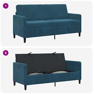 Sofa s úložným prostorem Modrá 172 x 78 x 87 cm Polyester - obrázek 6