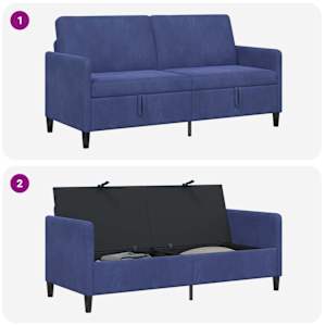Sofa s úložným prostorem Policová modrá 172 x 78 x 87 cm - obrázek 7