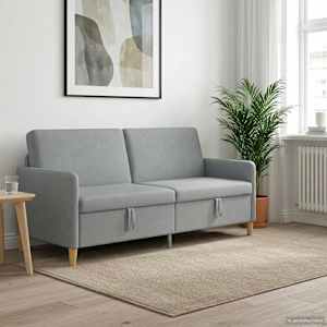 Sofa s shrambo Svetlo siva 192 x 78 x 87 cm Poliester