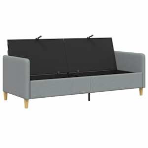 Sofa s úložným prostorem Světle šedá 192 x 78 x 87 cm Polyester - obrázek 4