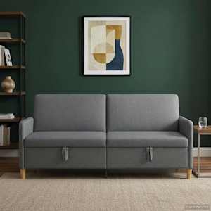 Sofa s shrambo Temno siva 192 x 78 x 87 cm Poliester