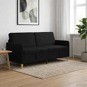 Sofa s shrambo Črna 192 x 78 x 87 cm Poliester