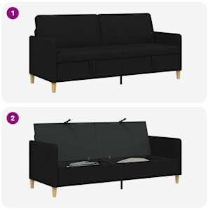 Sofa s úložným prostorem Černá 192 x 78 x 87 cm Polyester - obrázek 6