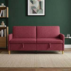 Sofa s shrambo Vinorodna rdeča 192 x 78 x 87 cm Poliester