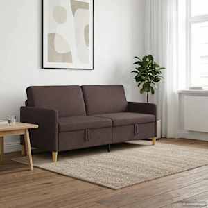 Sofa s shrambo Temno rjava 192 x 78 x 87 cm Poliester