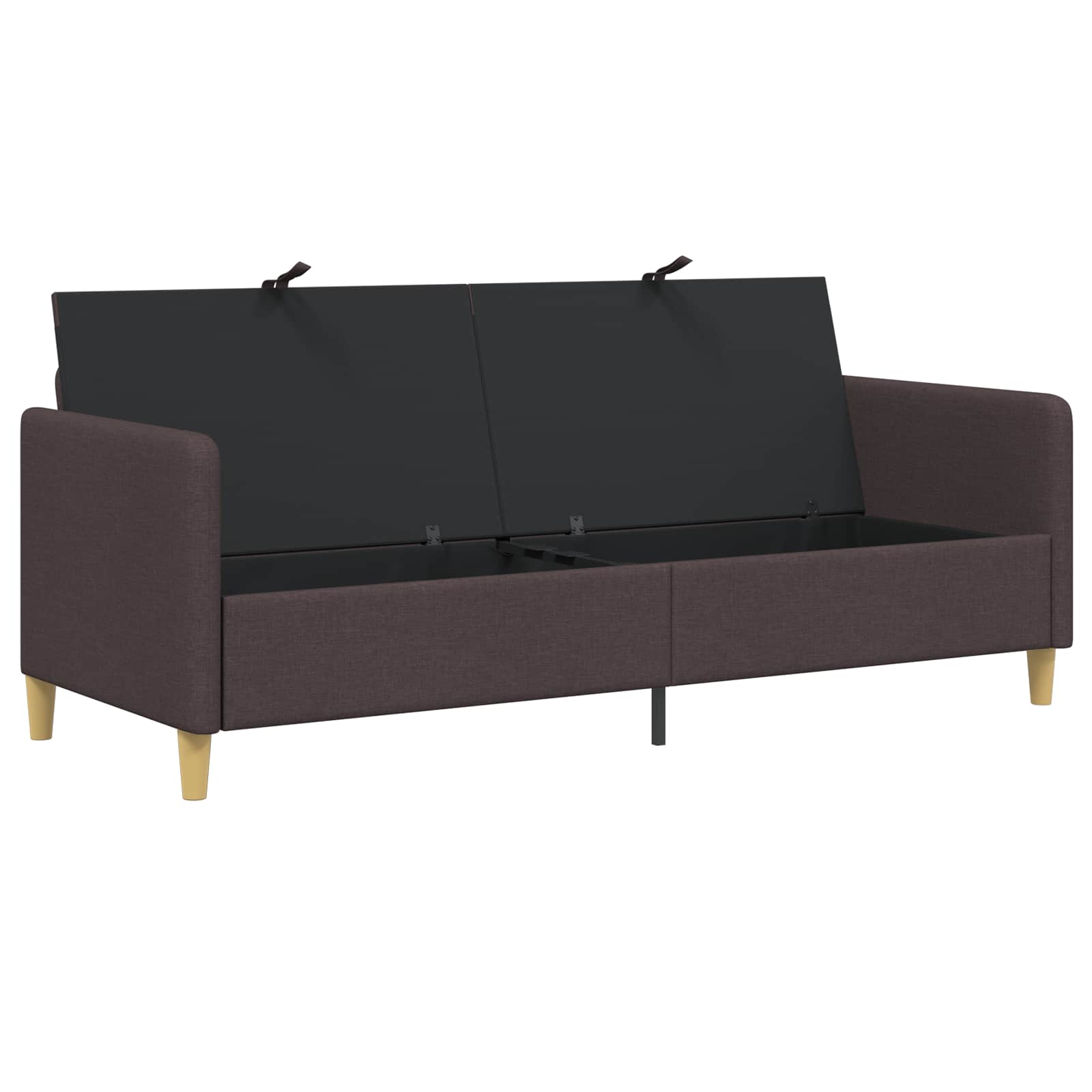 Sofa s shrambo Temno rjava 192 x 78 x 87 cm Poliester - slika 4
