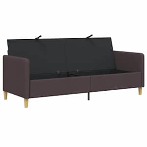 Sofa s úložným prostorem Tmavě hnědá 192 x 78 x 87 cm Polyester - obrázek 4