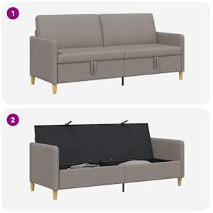 Sofa s úložným prostorem Taupe 192 x 78 x 87 cm Polyester - obrázek 4