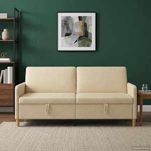 Sofa s úložným prostorem Krémová 192 x 78 x 87 cm Polyester - obrázek 3