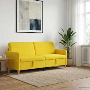 Sofa s shrambo Svetlo rumena 192 x 78 x 87 cm Poliester