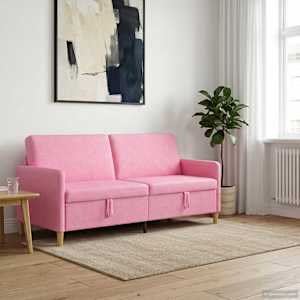 Sofa s úložným prostorem Růžová 192 x 78 x 87 cm Polyester - obrázek 3