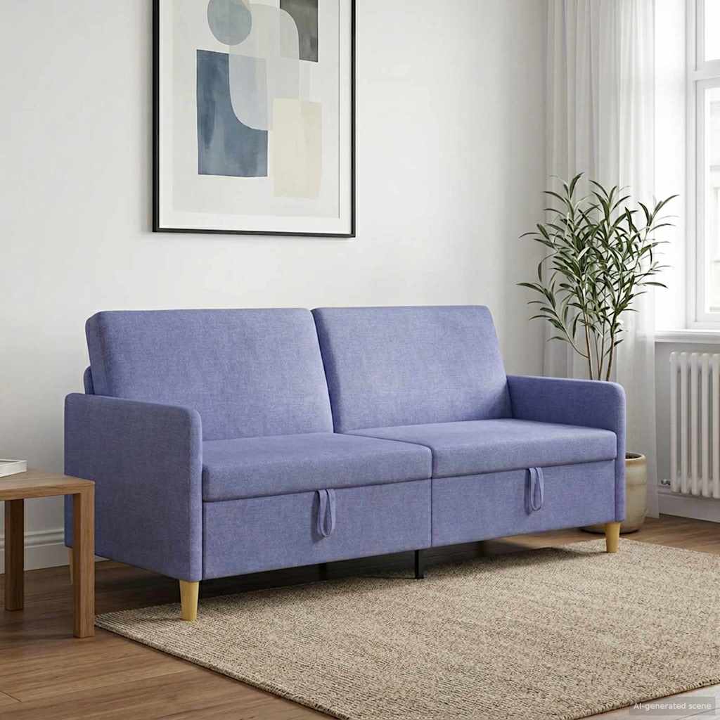 Sofa s shrambo Jeans modra 192 x 78 x 87 cm Poliester