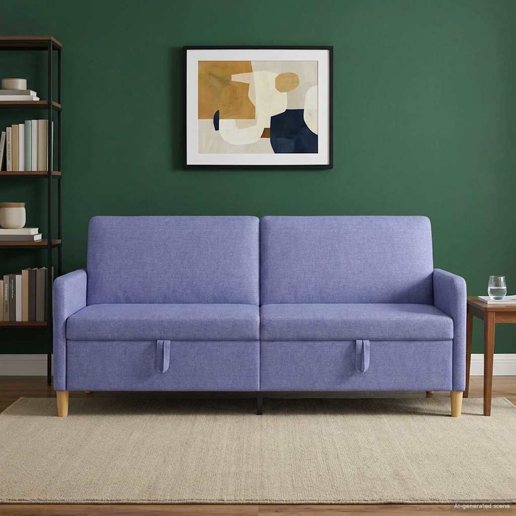 Sofa s shrambo Jeans modra 192 x 78 x 87 cm Poliester - slika 3