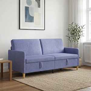 Sofa s shrambo Jeans modra 192 x 78 x 87 cm Poliester
