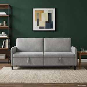 Sofa s shrambo Svetlo siva 192 x 78 x 87 cm Poliester