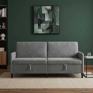 Sofa s shrambo Temno siva 192 x 78 x 87 cm Poliester