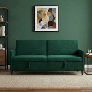 Sofa s shrambo Temno zelena 192 x 78 x 87 cm Poliester