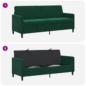 Sofa s úložným prostorem Tmavě zelená 192 x 78 x 87 cm - obrázek 6