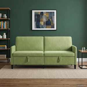 Sofa s úložným prostorem Světlá zelená 192 x 78 x 87 cm - obrázek 3