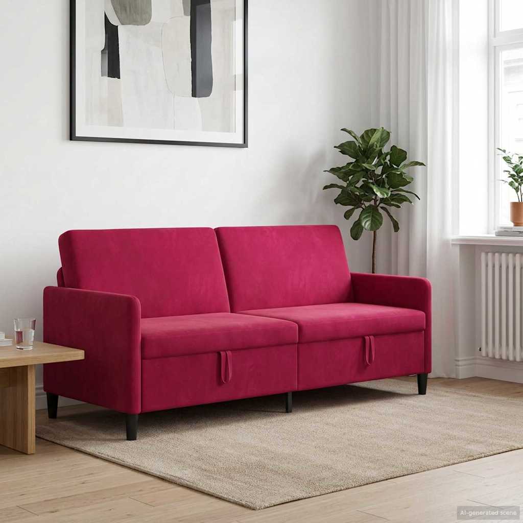 Sofa s shrambo Vinorodna rdeča 192 x 78 x 87 cm Poliester - slika 3