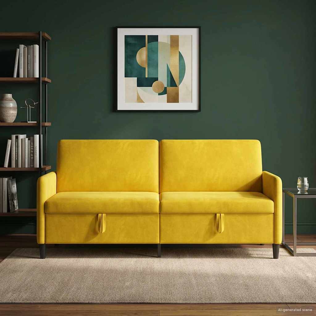 Sofa s shrambo Rumena 192 x 78 x 87 cm Poliester - slika 3