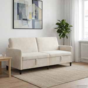 Sofa s shrambo Krem 192 x 78 x 87 cm Poliester