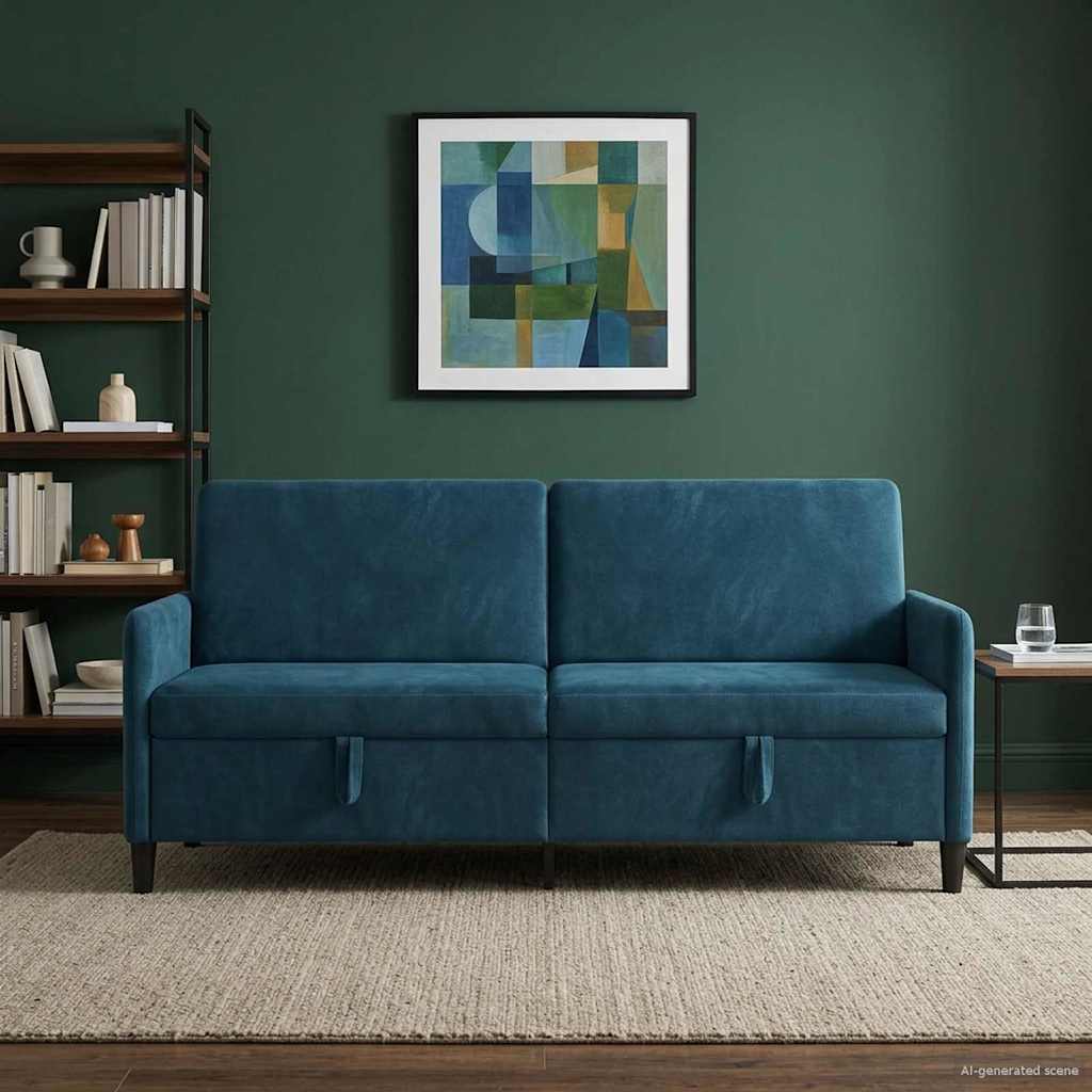 vidaXL Sofa cu Spațiu de Depozitare albastru 192 x 78 x 87 cm