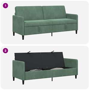 Sofa s úložným prostorem Mořská zelená 192 x 78 x 87 cm - obrázek 6