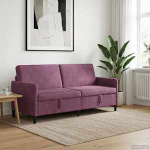 Sofa s úložným prostorem Fialová 192 x 78 x 87 cm Polyester - obrázek 3