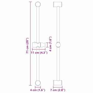 Držák sprchové hlavice Chrom 71 cm Nerezová ocel - obrázek 11