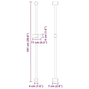Držák sprchové hlavice Chrom 101 cm Nerezová ocel - obrázek 11
