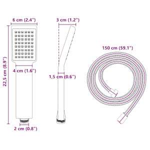 Sada sprchové hlavice Chrom 150 cm Nerezová ocel - obrázek 10