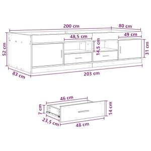 Rám postele s úložným prostorem Staré dřevo 80 x 200 cm - obrázek 9