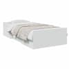 vidaXL Voodiraam ladustamisega sahtliga Valge 80 x 200 cm Tehispuit