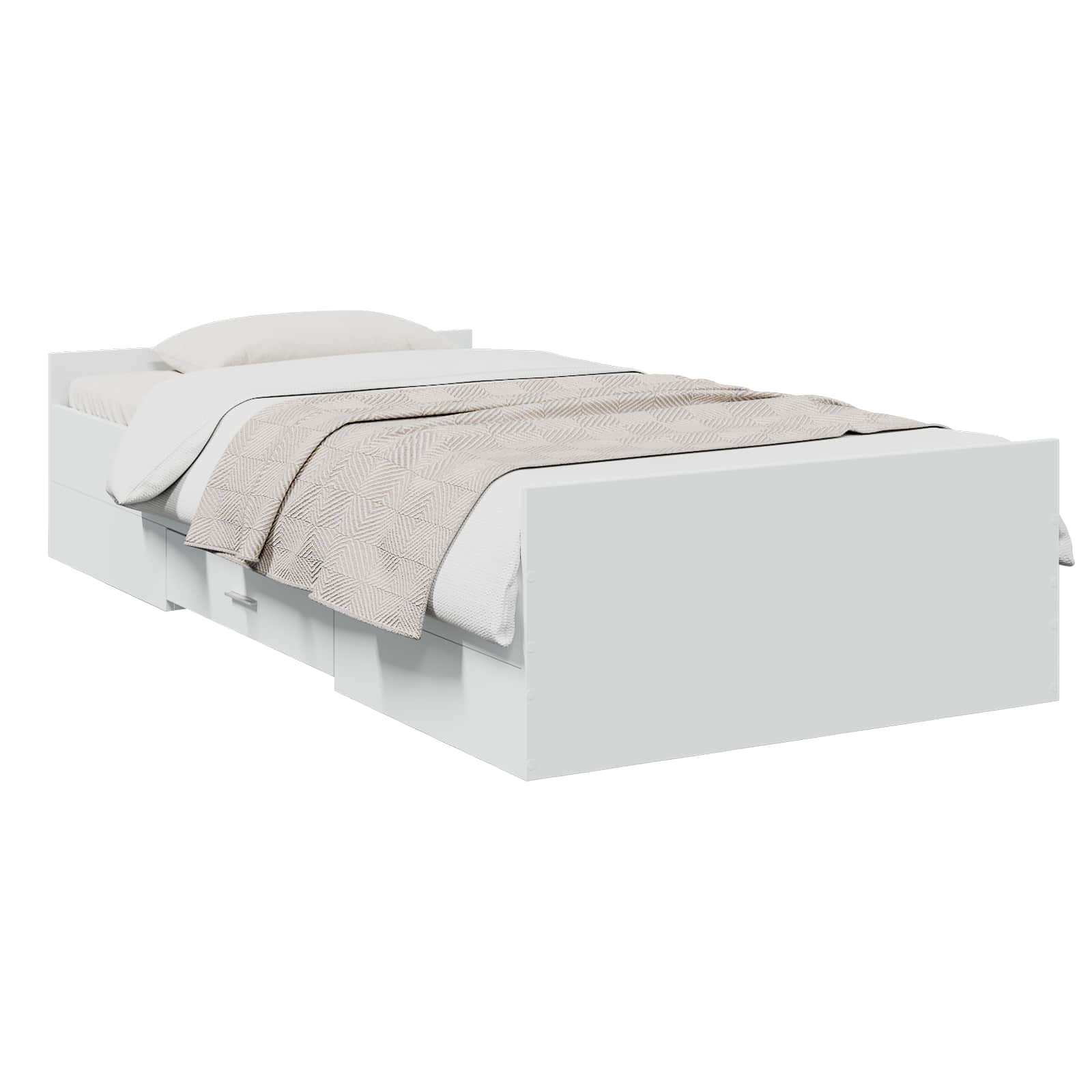 vidaXL Bedframe met opslag met lade Wit 80 x 200 cm Bewerkt hout, foto 3