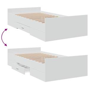 Rám postele s úložným prostorem se zásuvkou Bílá 80 x 200 cm - obrázek 8
