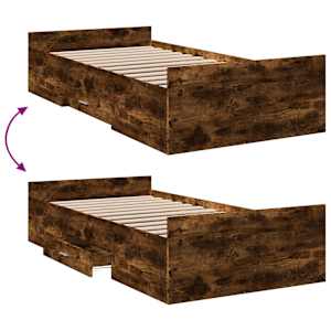 Rám postele s úložným prostorem Kouřový dub 80 x 200 cm - obrázek 8