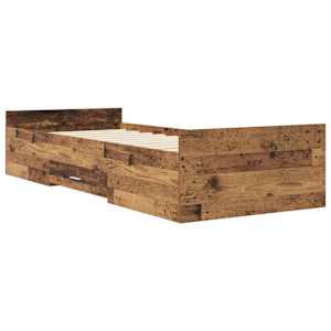 Rám postele s úložným prostorem Staré dřevo 80 x 200 cm - obrázek 3