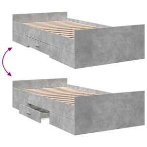 Rám postele s úložným prostorem Betonově šedá 80 x 200 cm - obrázek 8
