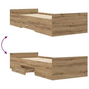 Rám postele s úložným prostorem Dub artisan 80 x 200 cm - obrázek 8