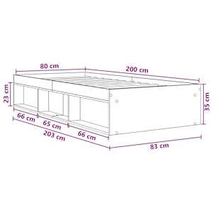 Rám postele s úložným prostorem Kouřový dub 80 x 200 cm - obrázek 10