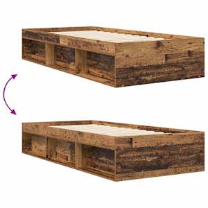 Rám postele s úložným prostorem Staré dřevo 80 x 200 cm - obrázek 8