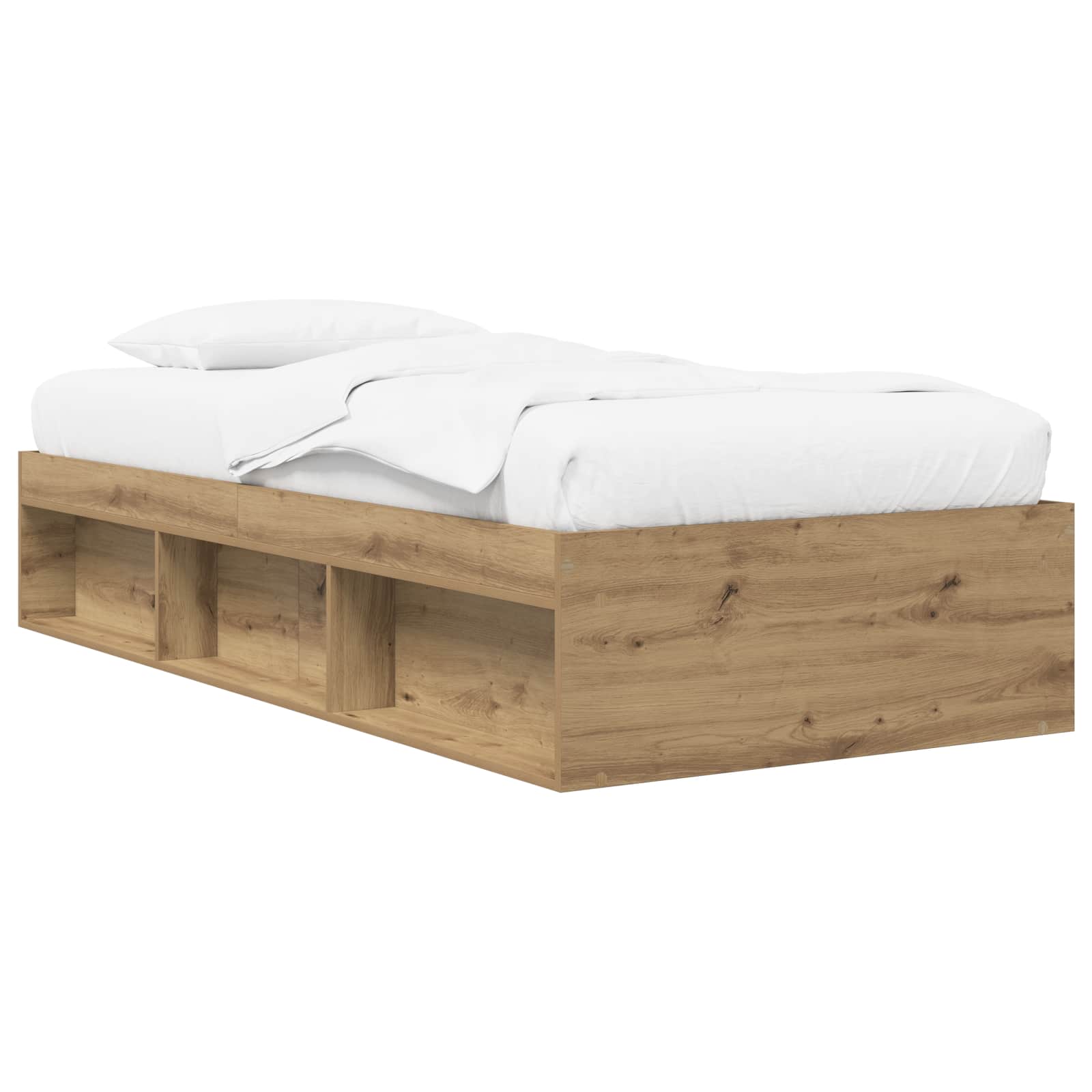 vidaXL Bedframe met opslag Artisanaal eiken 80 x 200 cm Bewerkt hout, foto 3