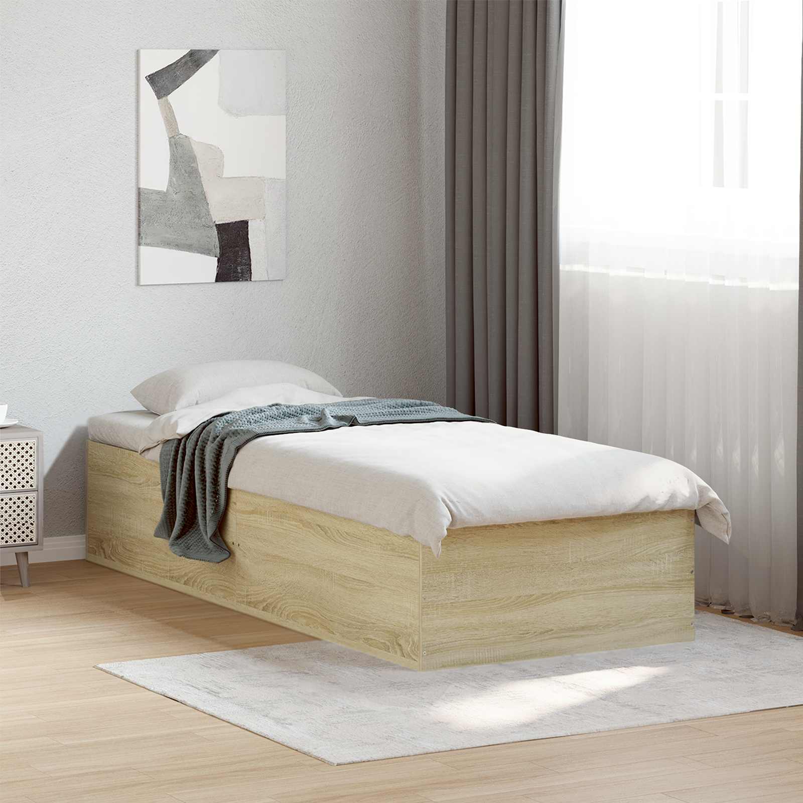 vidaXL Lattiasängyn runko Sonoma-tammi 80 x 200 cm Tekninen puu