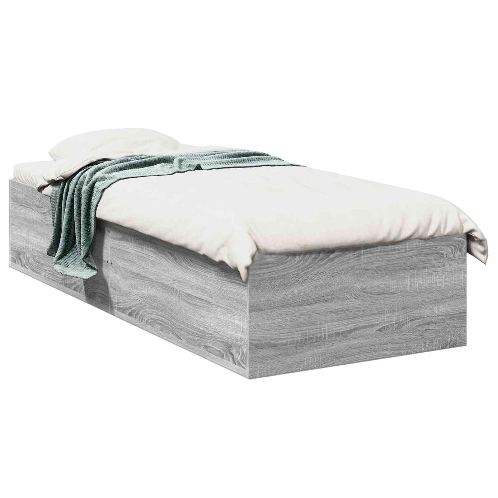Tlorisna postelja Siva Sonoma 80 x 200 cm Inženirski les - slika 2