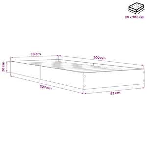 Rám postele s úložným prostorem s policí Bílá 80 x 200 cm - obrázek 10