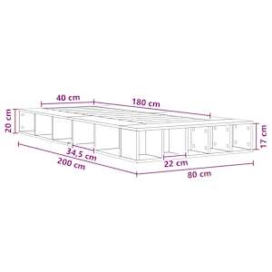 Rám postele s úložným prostorem Šedý Sonoma 80 x 200 cm - obrázek 10